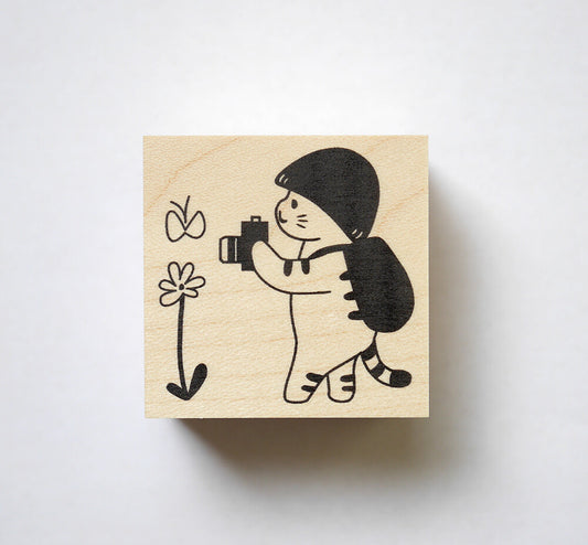 Mushroom Cat with camera Stamp | 4Legs (Japan)