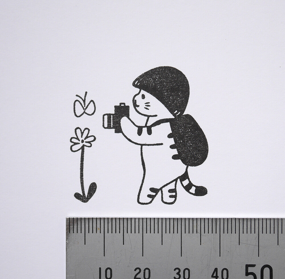 Mushroom Cat with camera Stamp | 4Legs (Japan)
