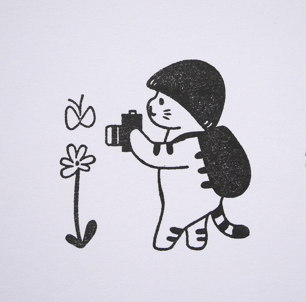 Mushroom Cat with camera Stamp | 4Legs (Japan)