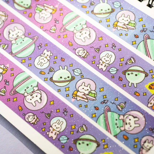 Space Bunny Gllitter Washi Tape | Robot Dance Battle (CA)