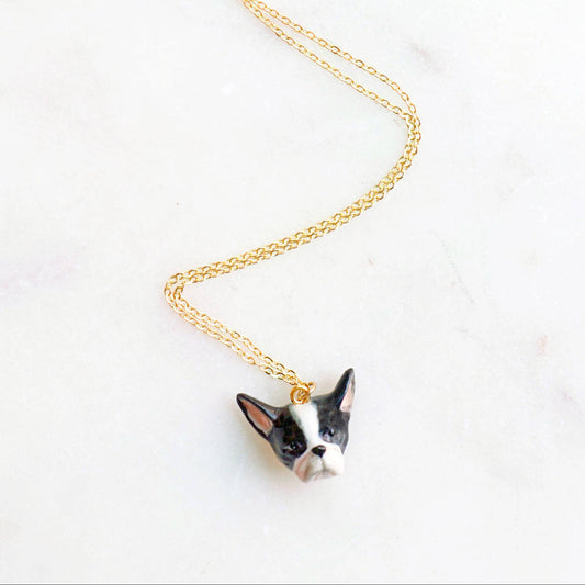 Tiny French BullDog Face Necklace | Peter and June (CA)
