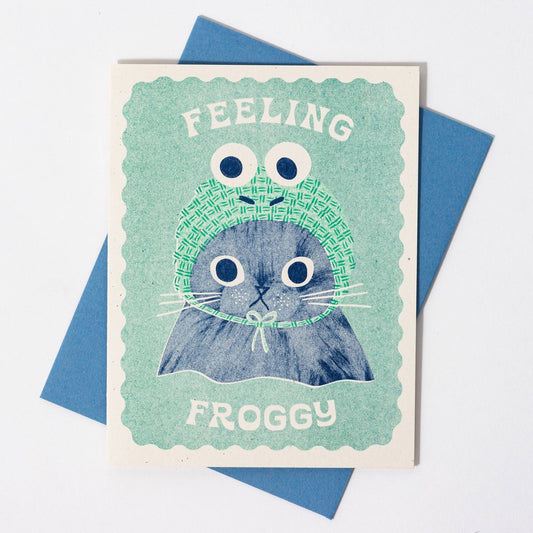 Feeling Froggy Risograph Greeting Card | Bromstad Printing Co. (VA)