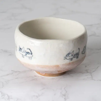 Neko Cats Porcelain Mini Matcha Bowl | Japan