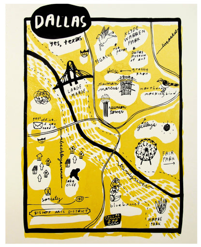 Dallas Map Print | People I've Loved (CA)