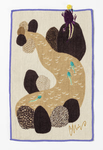 Towel Handkerchief Pocket | Gray Toad / Violet | moritaMiW x Kusubashi Monori