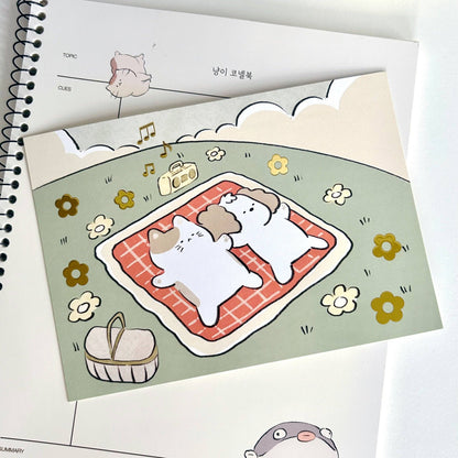 Picnic Gold Foil Postcard