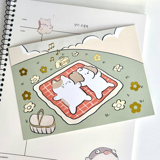 Picnic Gold Foil Postcard