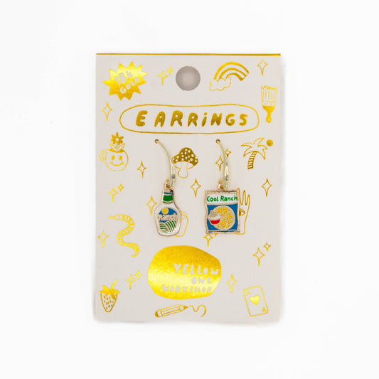 Cool Ranch Dressing Gold Junk Food Earrings | Yellow Owl Workshop (CA)