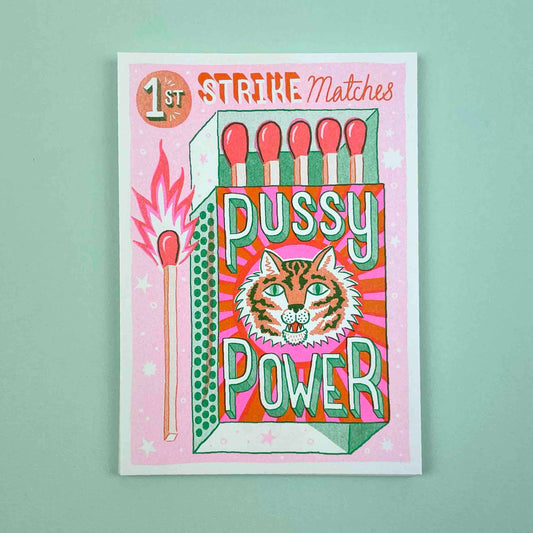 Pussy Power Matchbox A5 Risograph Print | Jacqueline Colley (UK)