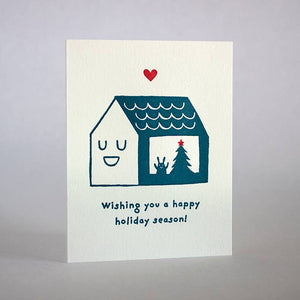 Happy Holiday Rabbit Card | Fugu Fugu Press (CA)