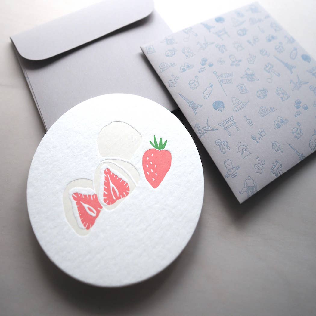 Ichigo Daifuku Letterpress Notecard | ditto ditto (HK)
