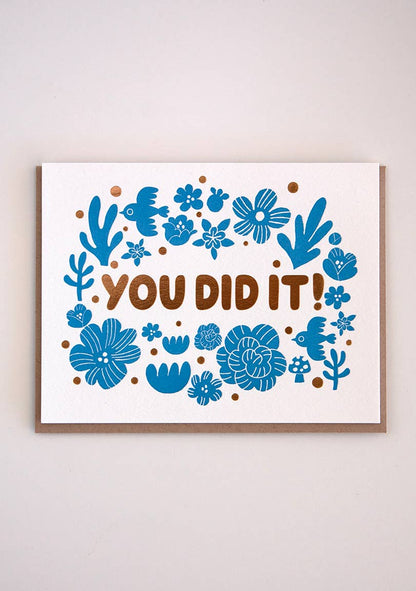 You Did It! Letterpress Card | Fugu Fugu Press (CA)