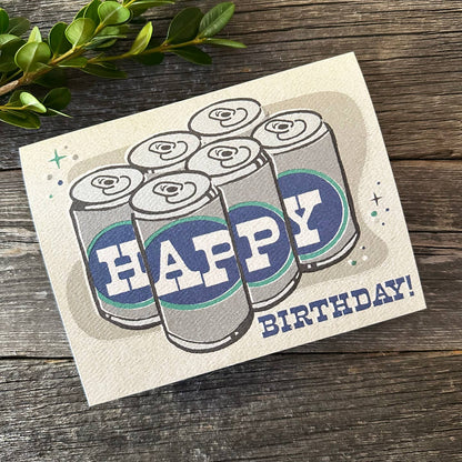 Six Pack Birthday Greeting Card | Bryan Spear Studio (TX)