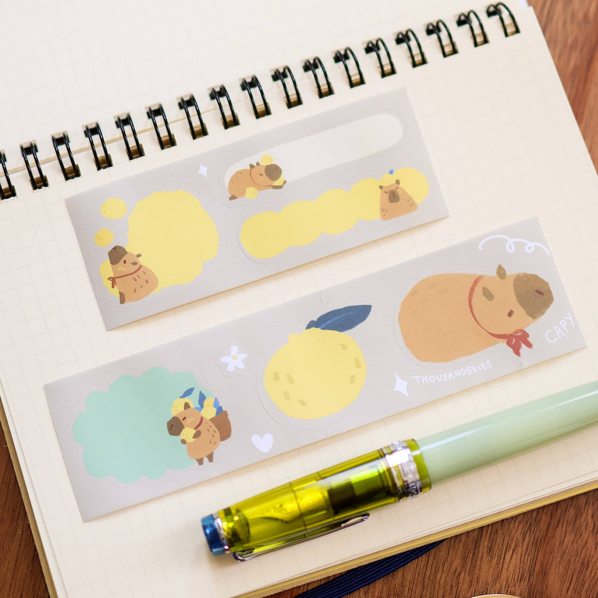 Capybara kiss-cut paper roll labels by Thousand Skies, alternate view 16