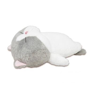 Gray & White Cat Sleeping Plush | AnimalStore.inc (Japan)