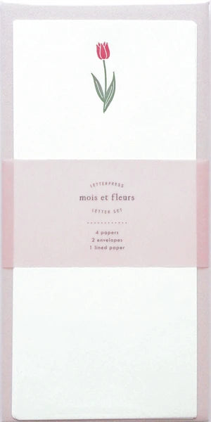 Tulip Letterpress Letter Set Set  | Mois Et Fleurs | El Commun (Japan)