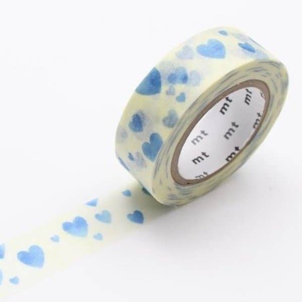 Heart Stamp Blue Washi Tape | Kamoi Kakoshi (Japan)