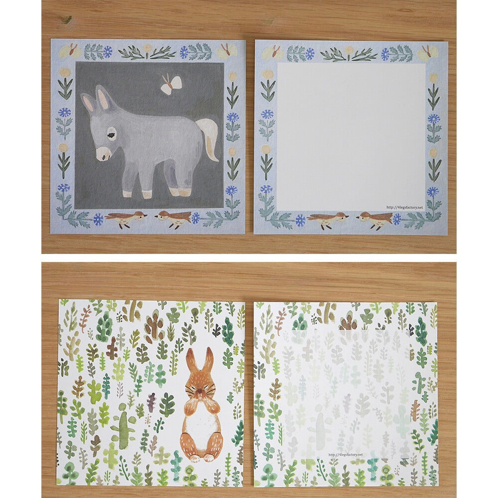Animal Letter Paper Memo Set  | 4legs (Japan)