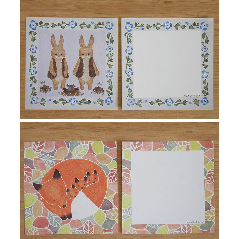 Animal Letter Paper Memo Set  | 4legs (Japan)