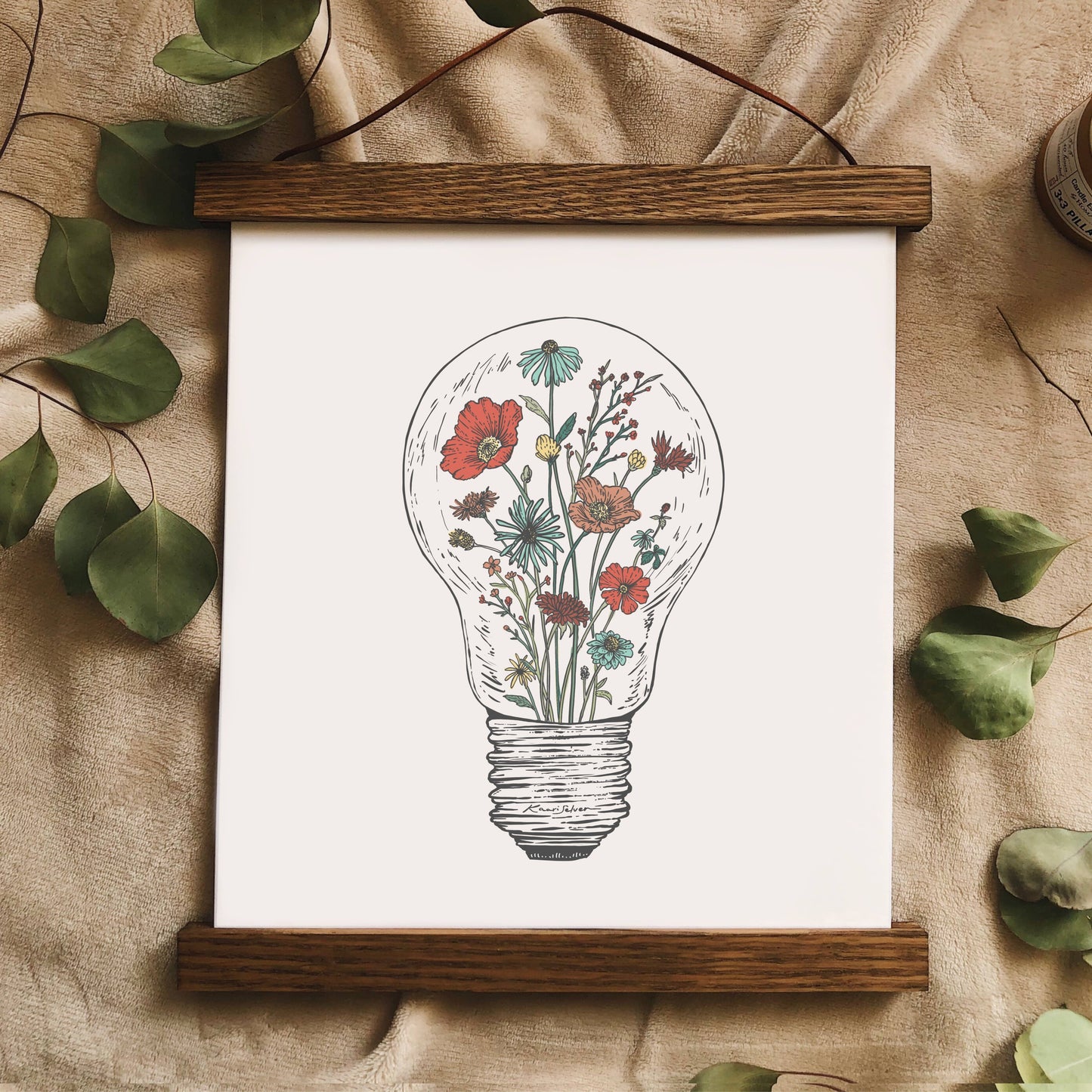 Floral Lightbulb Art Print | Kaari Selven (OR)