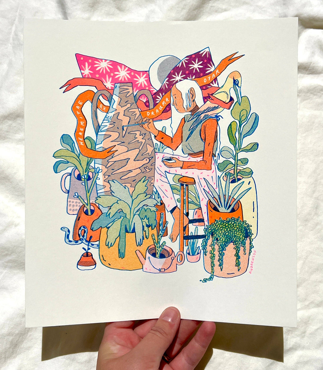 The Sculptor: Hermits of the Dream Islands Risograph Print | Natalie Andrewson (CA)