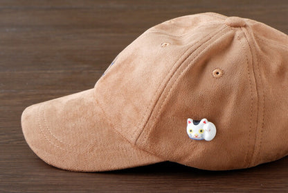Ceramic Lucky Cat Brooch | Japan