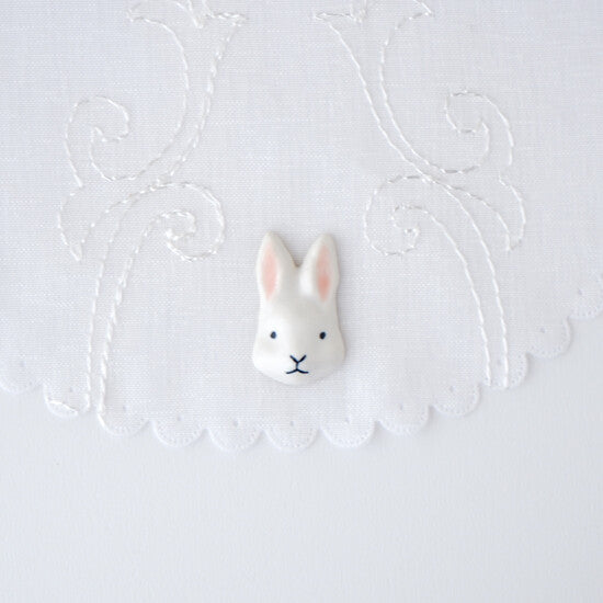 Ceramic Rabbit Brooch | Japan