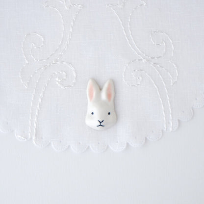 Ceramic Rabbit Brooch | Japan