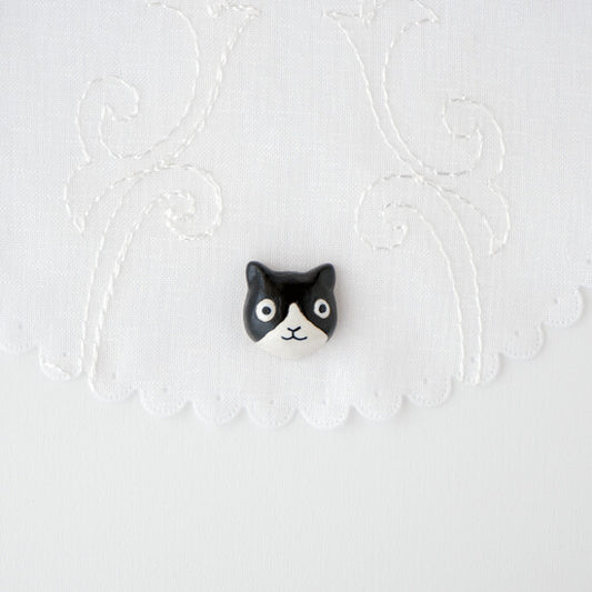 Ceramic Hachiware Cat Brooch | Japan