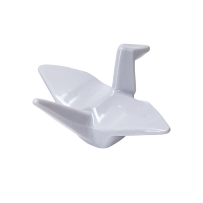 Origami Crane Resin Chopstick Rest – White