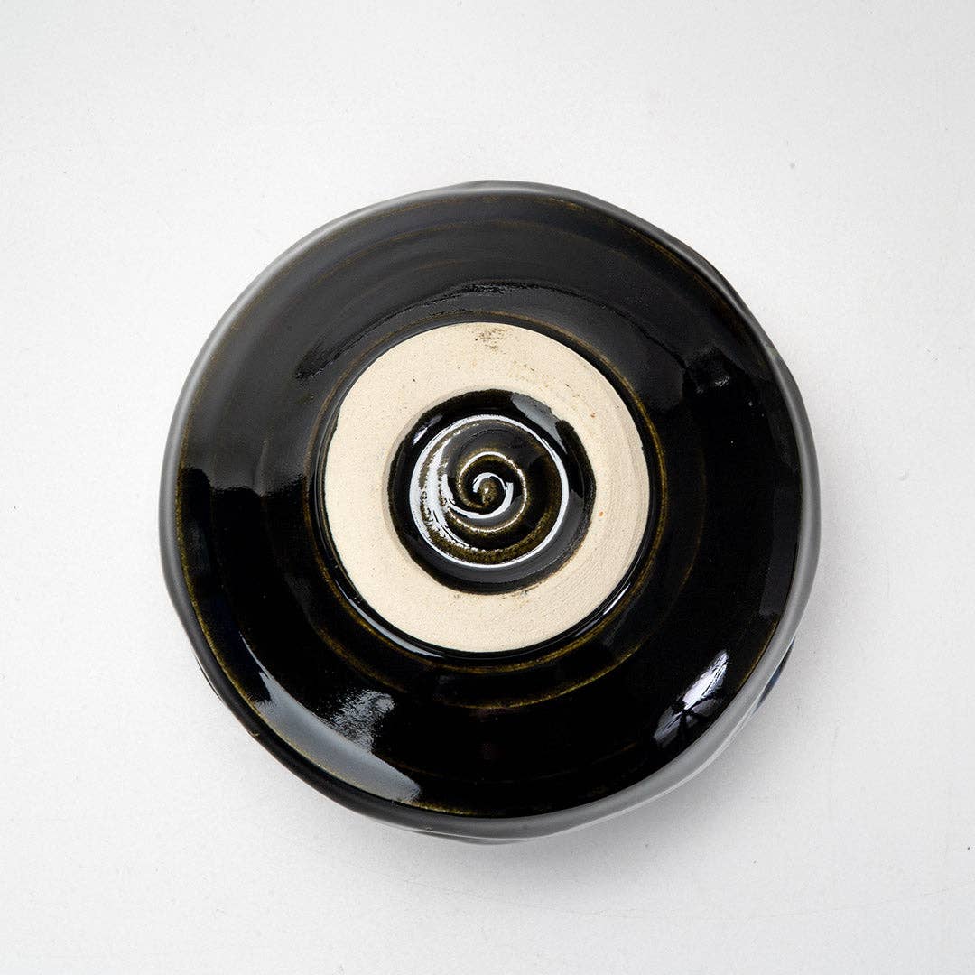 Matcha Bowl Black Blue Reactive Glaze (Japan)