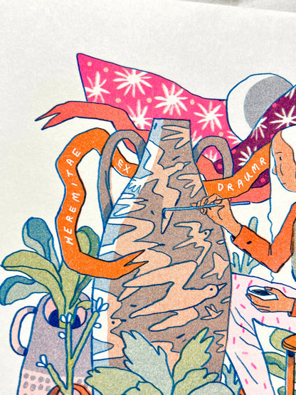 The Sculptor: Hermits of the Dream Islands Risograph Print | Natalie Andrewson (CA)