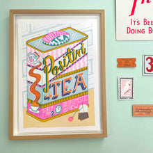 Load image into Gallery viewer, Positivity Tea Caddy A4 Risograph Print | Jacqueline Colley (UK)
