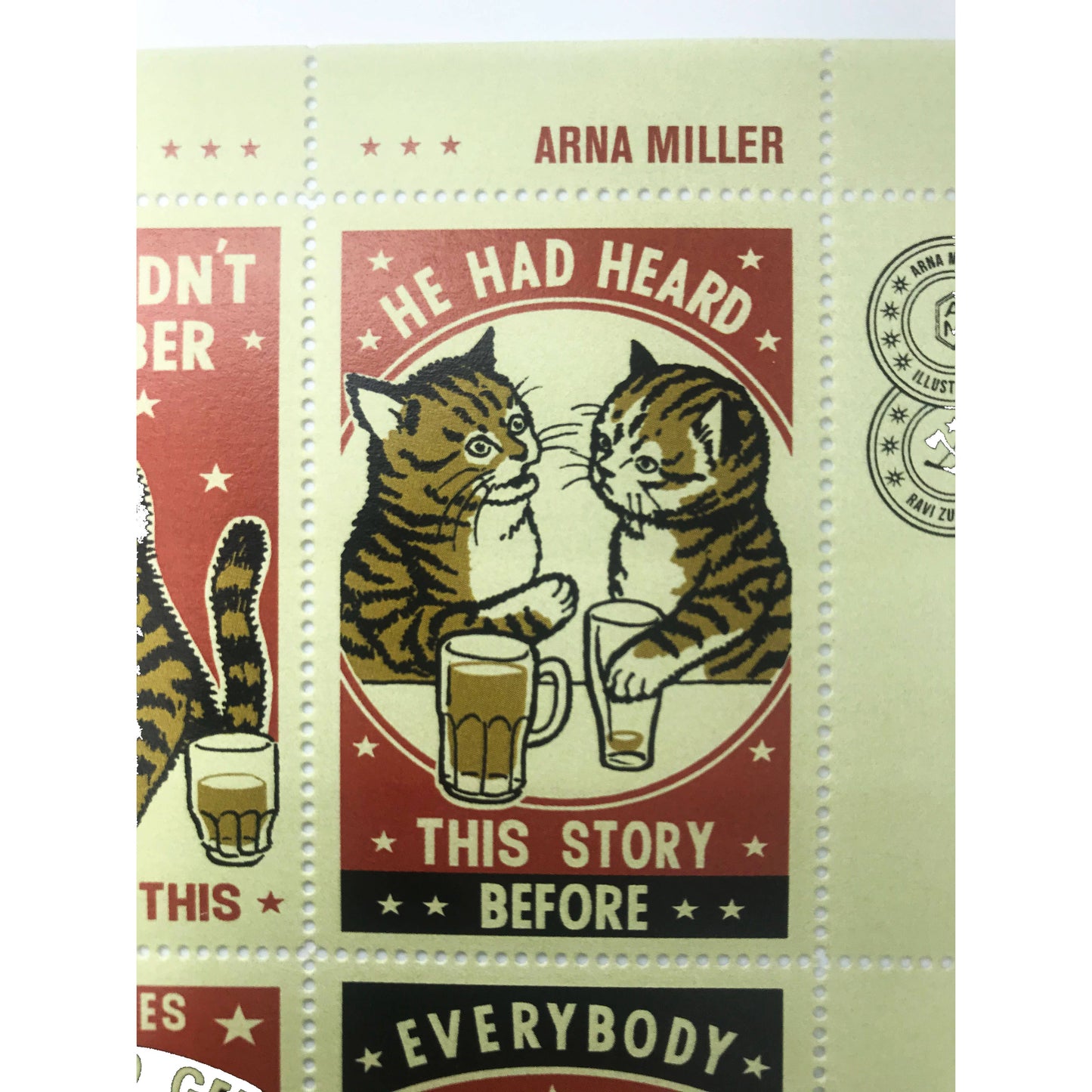 Portland Stamp Company Artist Series | Ravi Zupa & Arna Miller | Drunk Cats