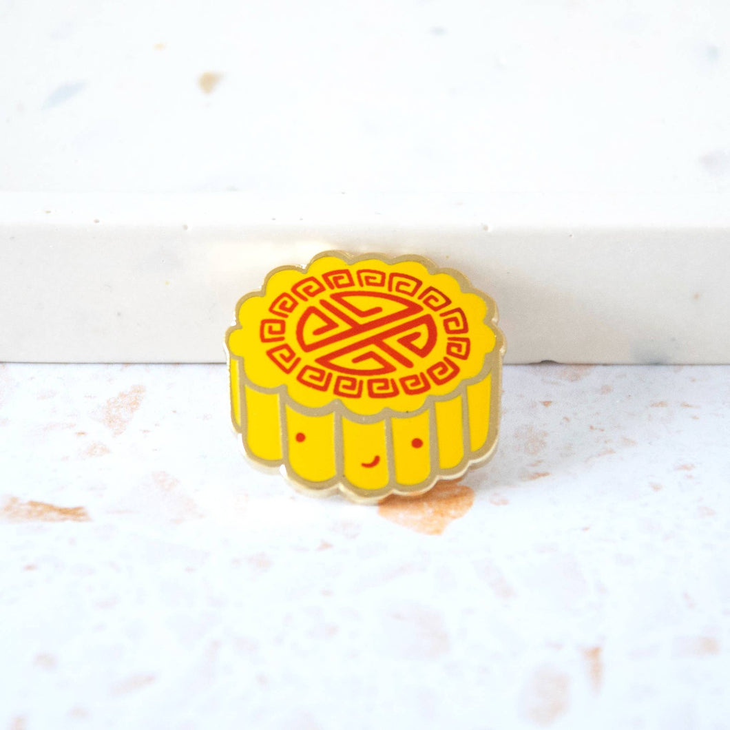 Snowy Moon Cake Enamel Pin | Hop & Flop (Canada)