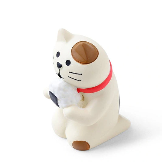 Cat with Omusubi Figurine (japan)