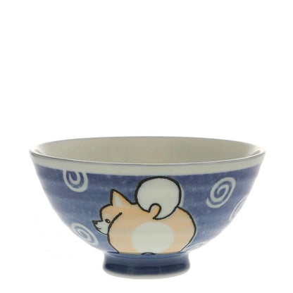 Ceramic Shiba Rice Bowl | Blue (Japan)