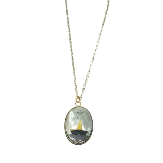 Mother Of Pearl Sailboat Necklace | The Sage Vintage (IL)