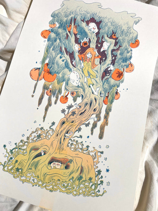 Magical Orange Tree Riso Print | Natalie Andrewson (CA)