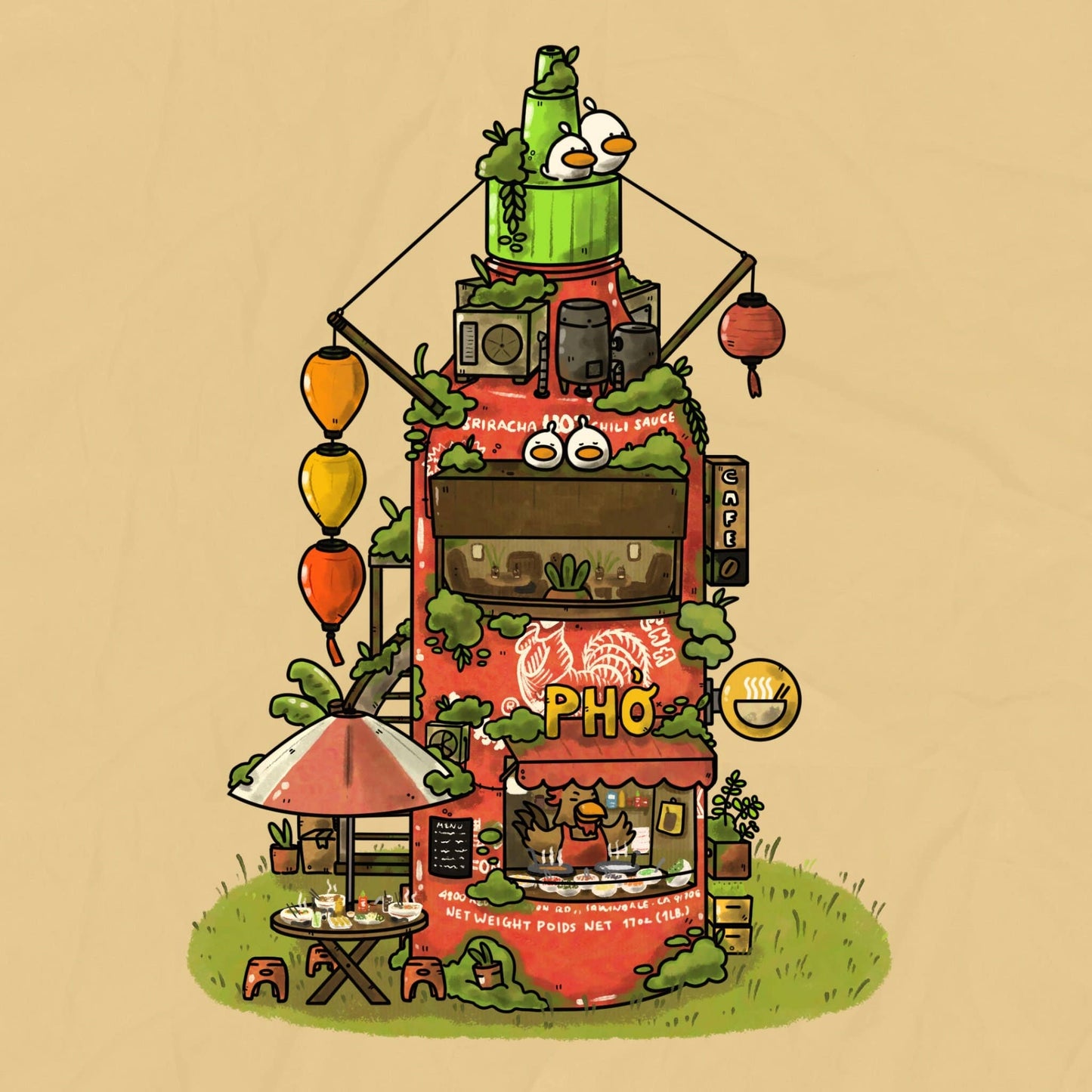 Sriracha Bottle Print | Sushiboiiiyy (Canada)