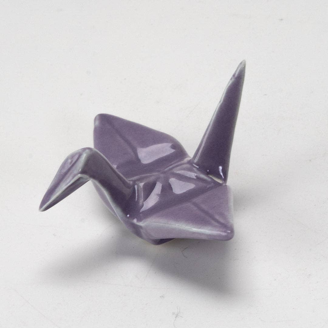 Origami Crane Ceramic Chopstick Rest – Purple