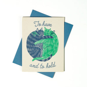 To Have And To Hold - Risograph Wedding Card | Bromstad Printing Co. (VA)