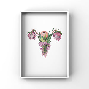 Floral Uterus II Anatomy Art Print | Trisha Thompson Adams (OK)