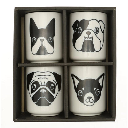 Dog Faces Ceramic Teacup Set (Japan)