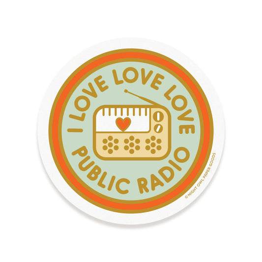 Public Radio Vinyl Sticker | Night Owl Paper Goods (AL)