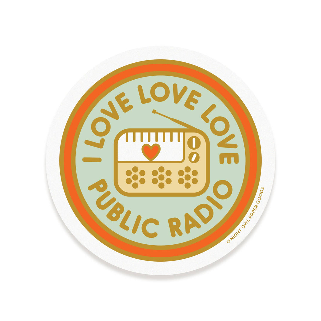 Public Radio Vinyl Sticker | Night Owl Paper Goods (AL)