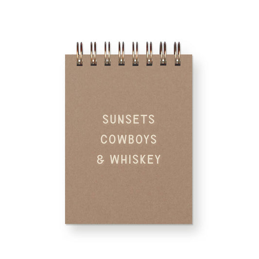 Sunsets Cowboys Whiskey Mini Jotter Notebook | Ruff House Prints Shop (KS)