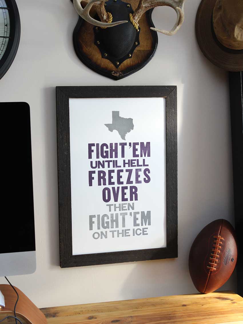 Fight Em Letterpress Print | Old Try (WV)
