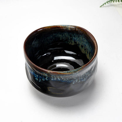 Matcha Bowl Black Blue Reactive Glaze (Japan)