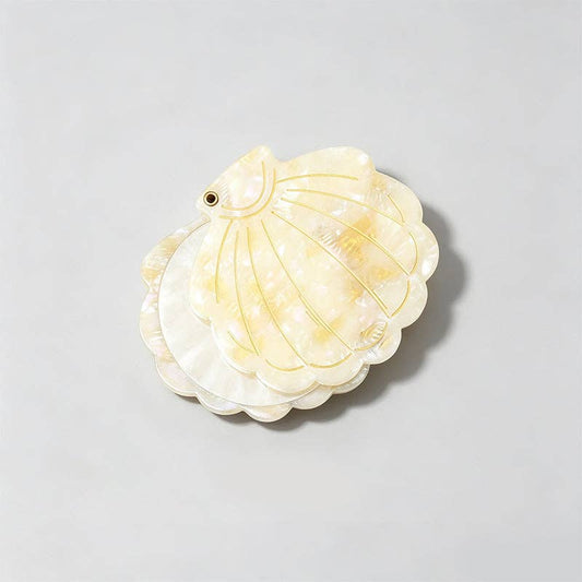 Vintage Seashell Acetate Compact Mirror